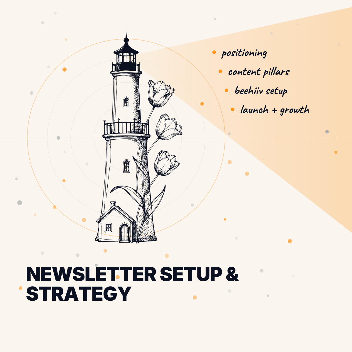 Newsletter Setup & Strategy: 60-minute strategy call, $250. Positioning, content pillars, Beehiiv setup, and a launch plan you can actually follow.